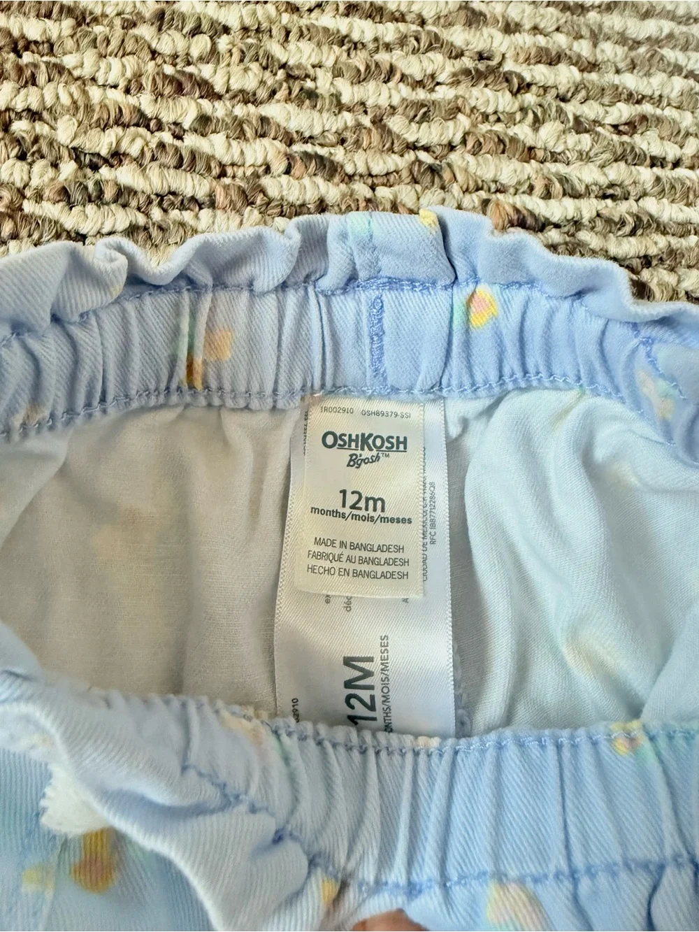 OshKosh B'gosh Pastel Rainbow Stripe & Light Blue Floral Shorts Set